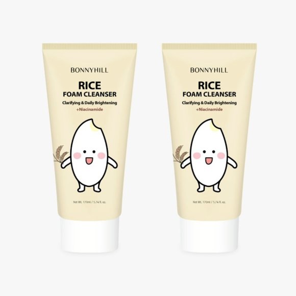 New Lot 2x Korean BONNYHILL Rice Foam Cleanser 170ml 5.7fl oz Claryfing K-Beauty - Picture 1 of 3